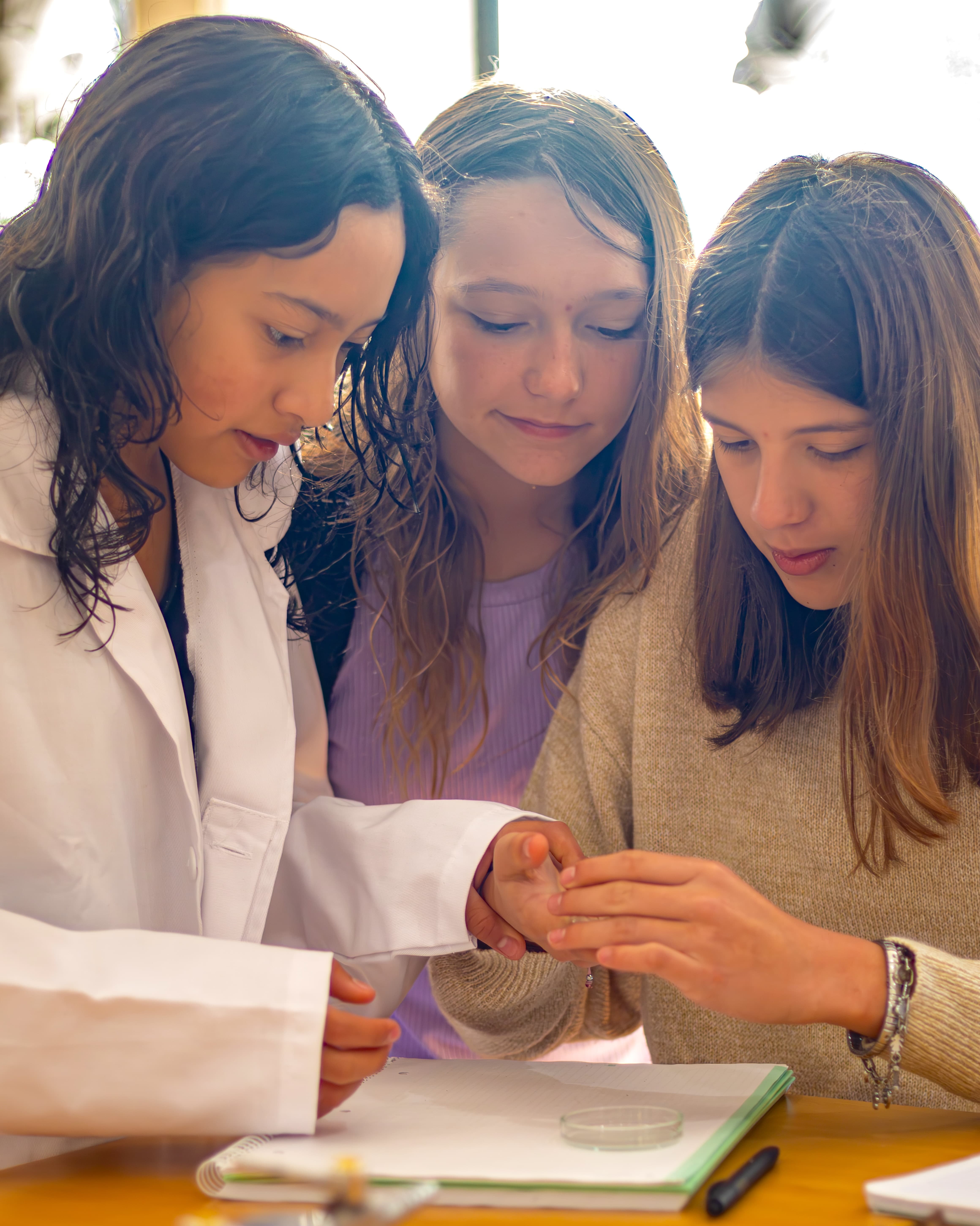 Alumnas trabajando